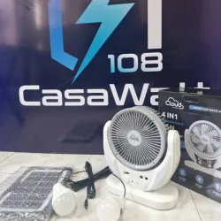 Ventilador recargable Cloud, con panel solar, bombillos y cable✨