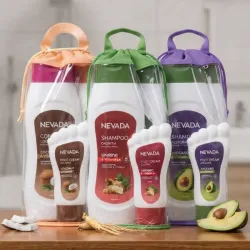 Set de champú y acondicionador con crema de pies
