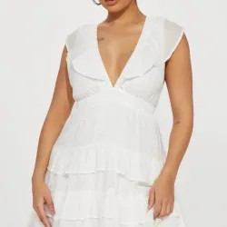 Vestido blanco corto de mujer