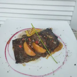 Beef steak with chimichurri sauce