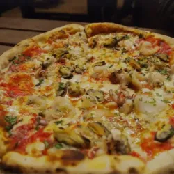 Seafood pizza