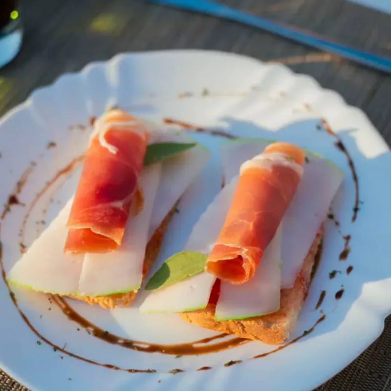 Serrano ham crostini