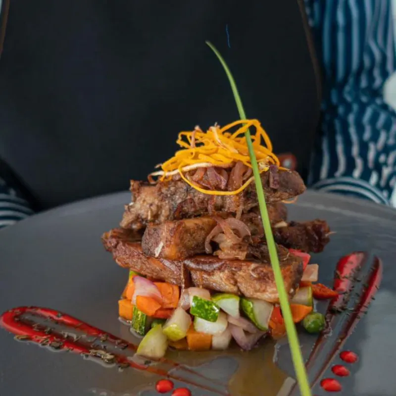 Lonjas de cerdo asada