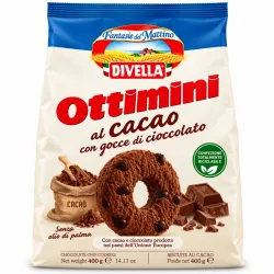 Divella Ottimini al Cacao – Galletas de Cacao con Pepitas de Chocolate – 400 g