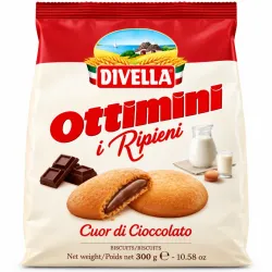 Divella Ottimini i Ripieni – Galletas Rellenas de Chocolate – 300 g