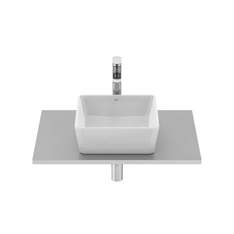 Lavabo blanco sobre-encimera cuadrado (350x350mm) 