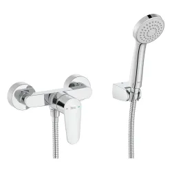 Monomando mezclador exterior ducha con ducha de mano anticalcarea natura