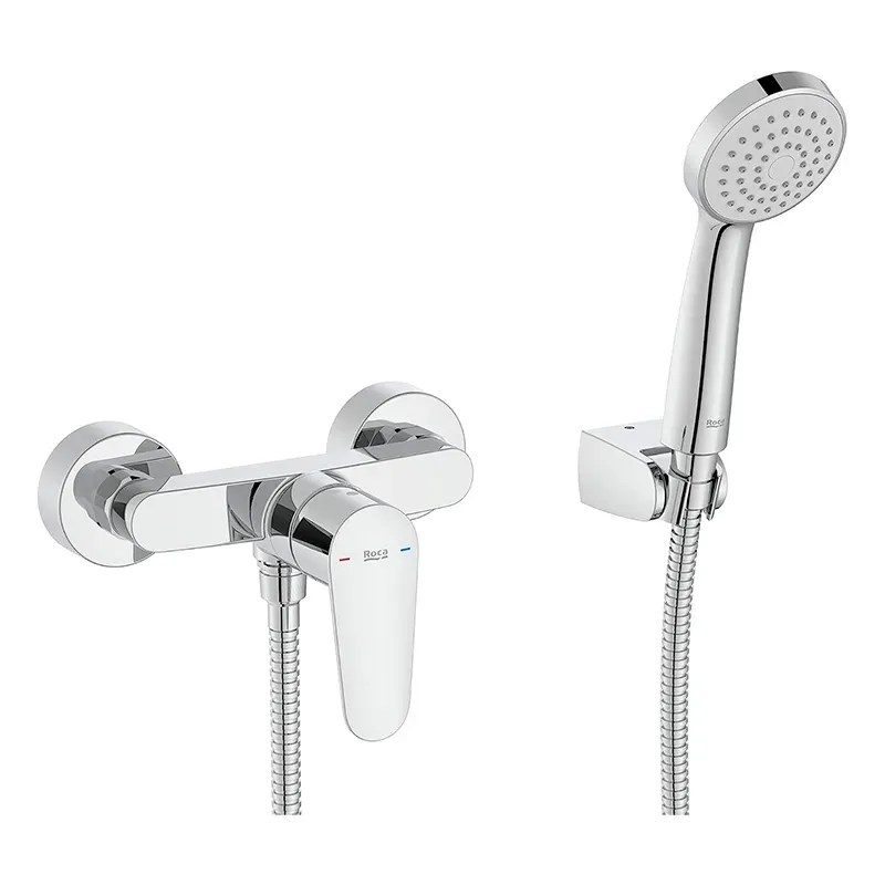 Monomando mezclador exterior ducha con ducha de mano anticalcarea natura