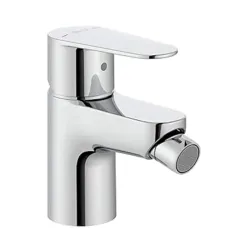 Monomando mezclador para bide con regulador chorro a rotula y enlaces alimentación flexibles cromado