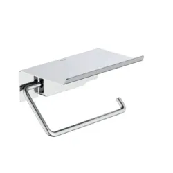 Portarrollo cromado brillante con repisa incluida