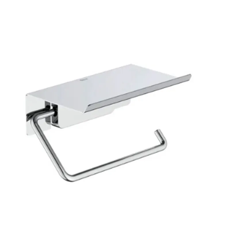 Portarrollo cromado brillante con repisa incluida