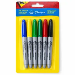 SET DE PLUMONES PERMANENTES 6COLORES