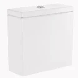 Tanque con tapa, juego fijación y mecanismo doble pulsador 4.5/3 litros alimentación, blanco