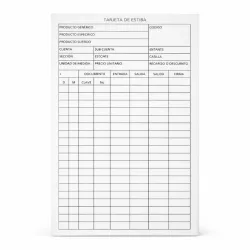 TARJETAS DE ESTIBA 100PAG