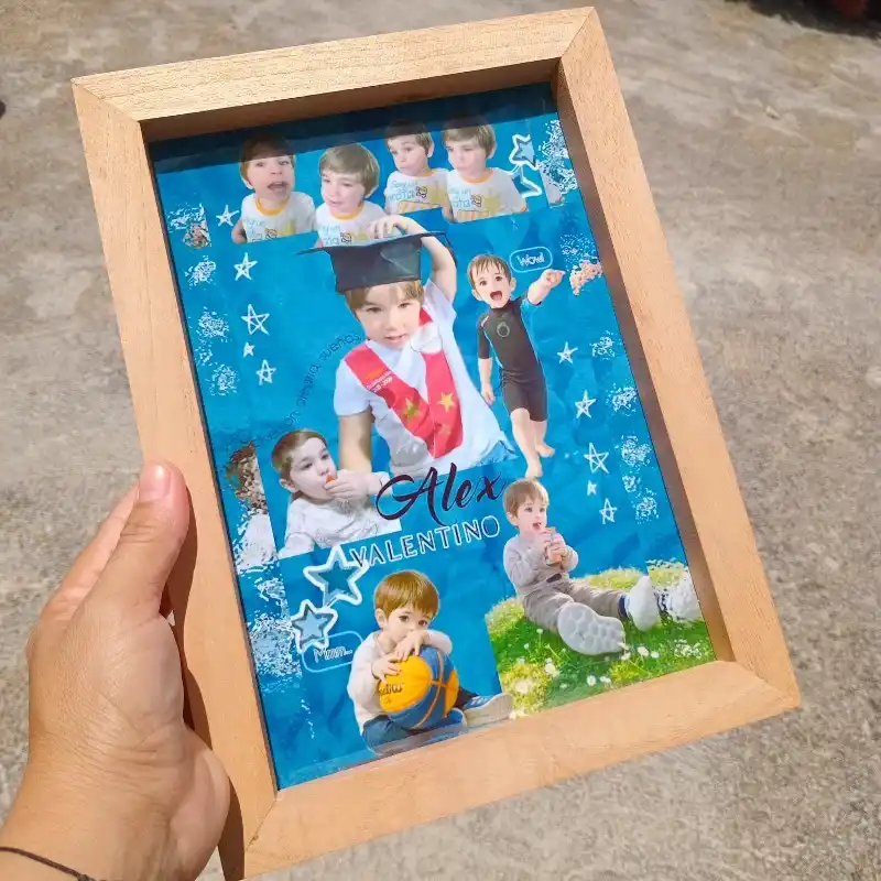 Cuadro de madera con imagen plasticada