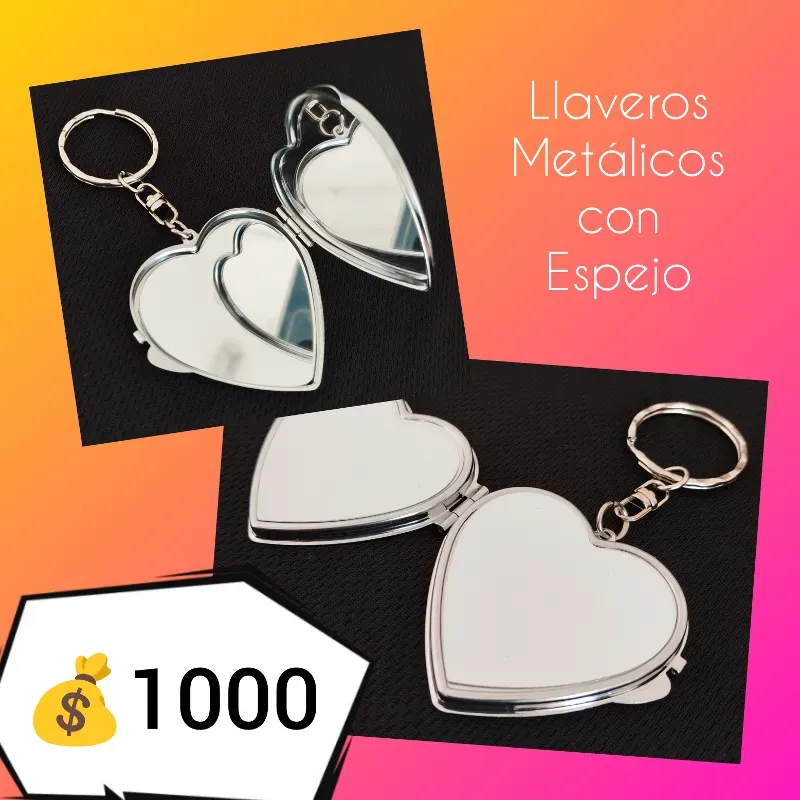 Llaveros Metálicos con Espejo (Personalizados)