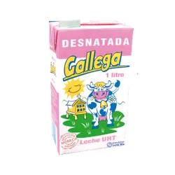 Leche UHT Desnatada GALLEGA Brick con tapón 1L 6U/Caja