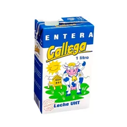 Leche UHT Entera GALLEGA Brick con tapón 1L 6U/Caja