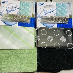 Set de cortina de baño con alfombra 