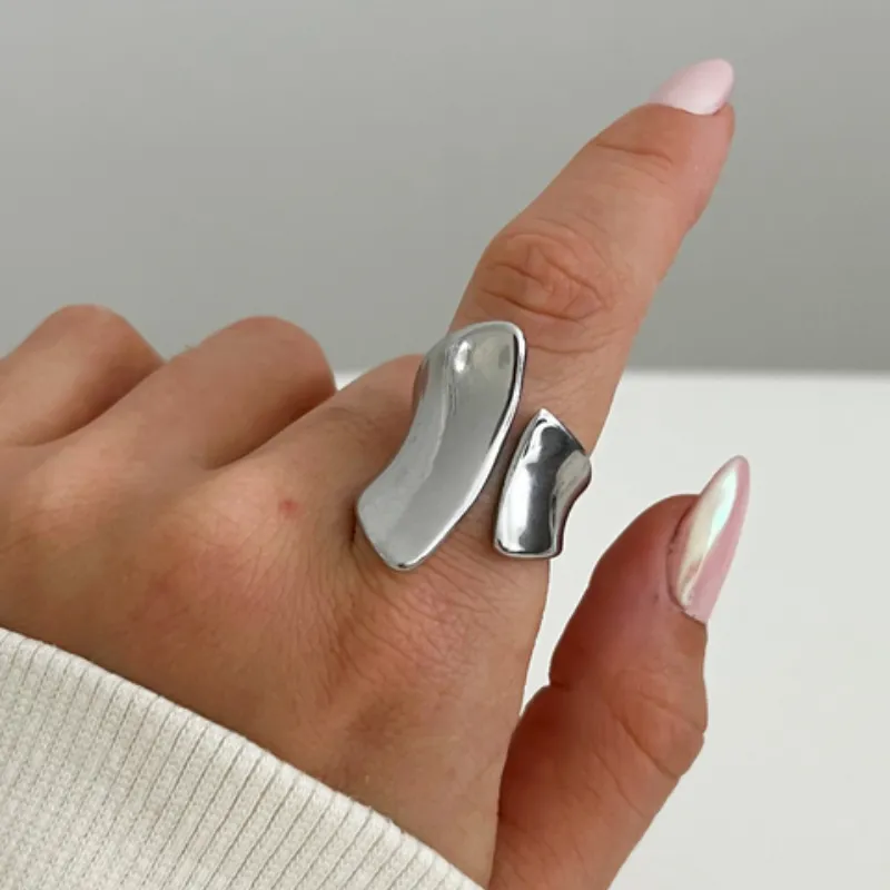 Anillo plateado doble 