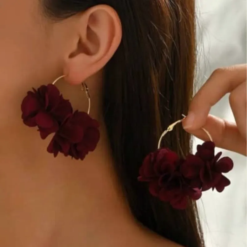 Argollas flores rojas 