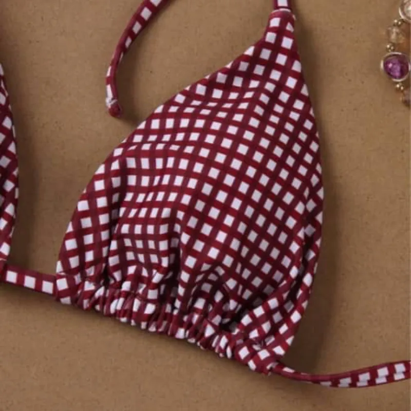 Bañador rojo de cuadros