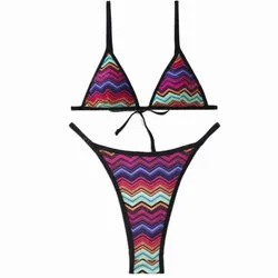 Bikini colores borde negro 