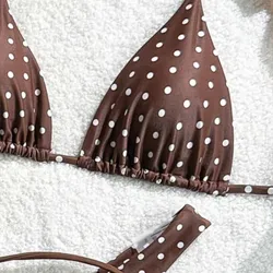 Bikini polka dot marrón