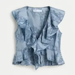 Blusa de vuelos Azul