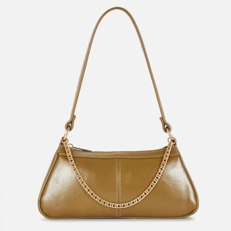 Bolso bandolera extra brillante cadena dorada 