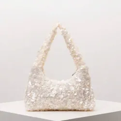 Bolso de lentejuelas blanco