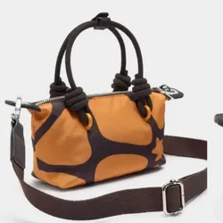 Bolso mini naranja y marrón