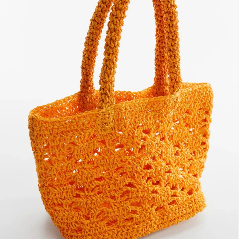 Bolso naranja tejido 