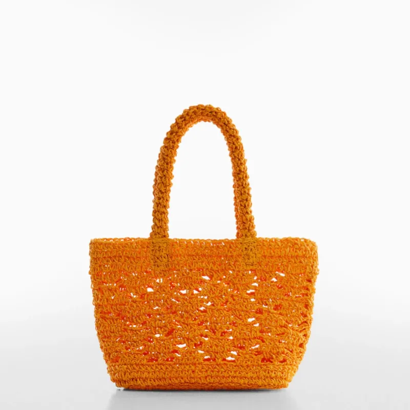 Bolso naranja tejido 
