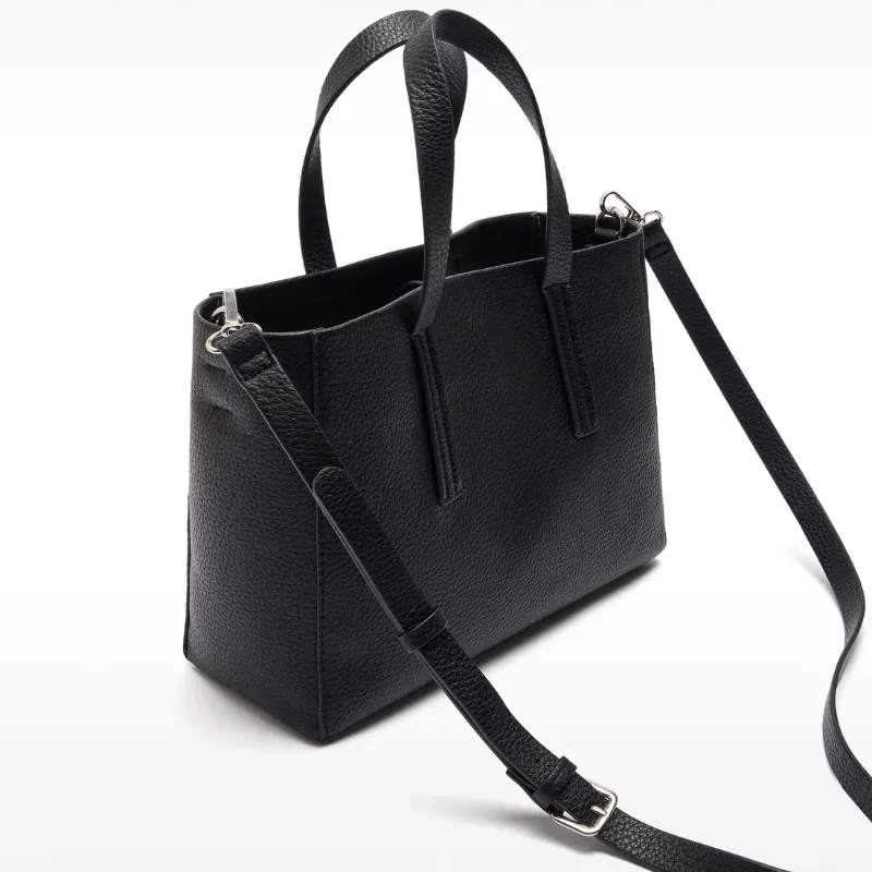 Bolso tote doble asa negro