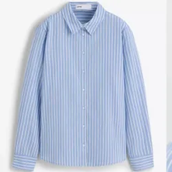 Camisa azul de rayas blancas