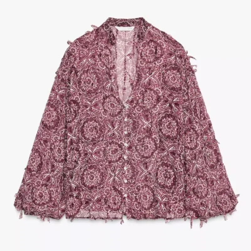 Camisa estampado flecos