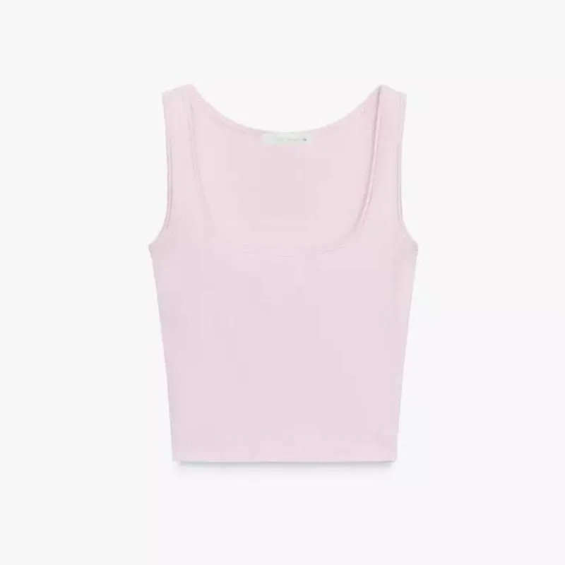 Camiseta crop rosada