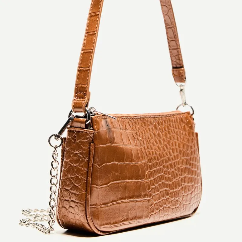 Cartera carmelita doble asa