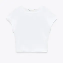 Crop top blanco algodón 