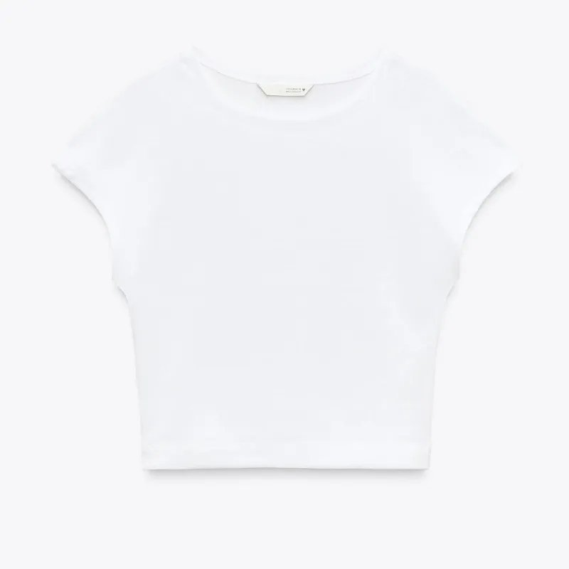 Crop top blanco algodón 