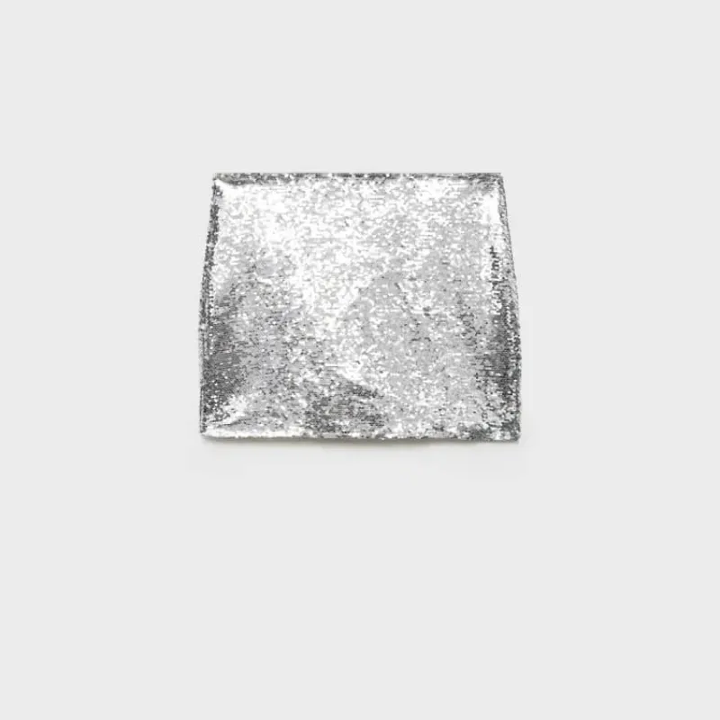 Falda lentejuelas plateada 