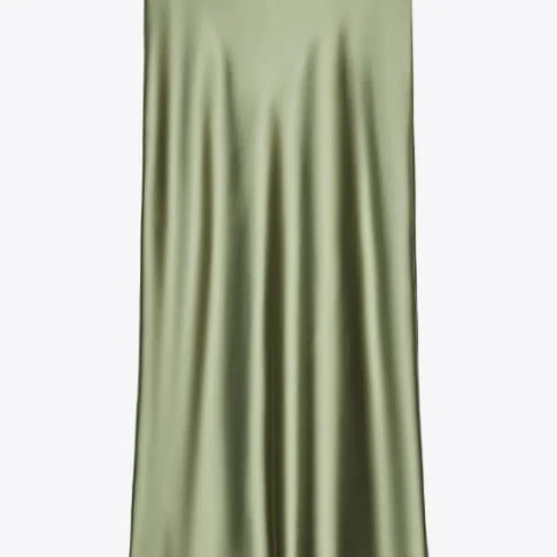 Falda satinada verde 