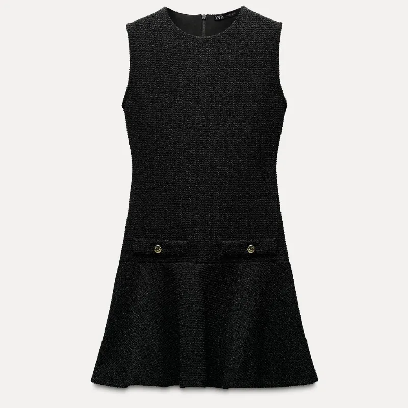 Vestido negro vuelos 