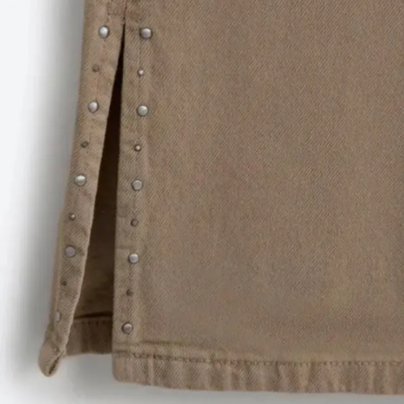 Pantalón beige sin botón