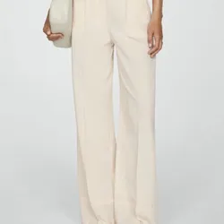 Pantalón de tela beige