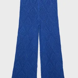 Pantalón tejido playero azul 