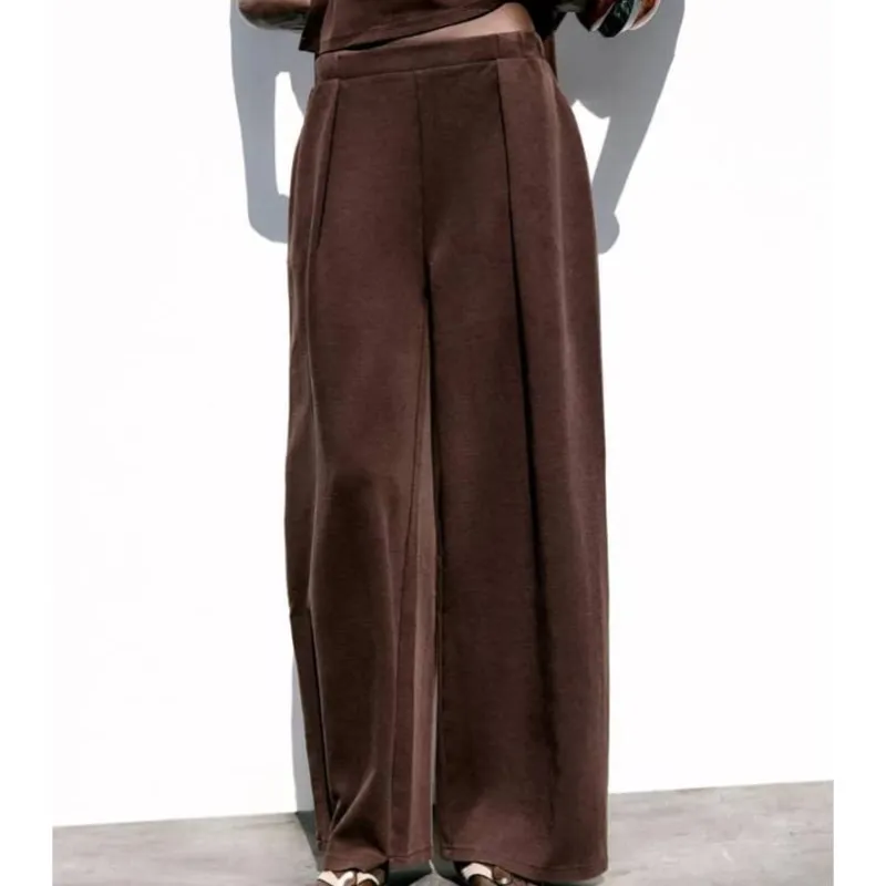 Pantaloneta marrón  pinzas 