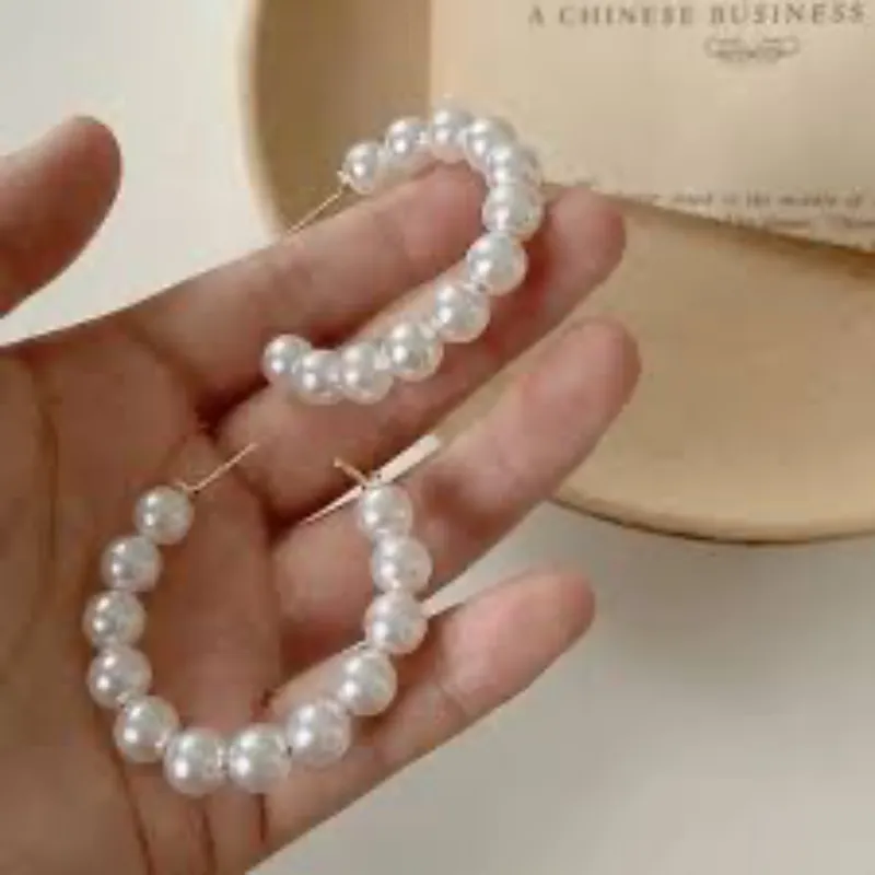 Pendientes aros blancos 