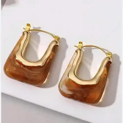 Pendientes carmelitas y dorado 
